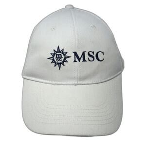 MSC Cruises Baseball Cap White One Size Cruise Ship Logo Embroidered Cotton Hat
